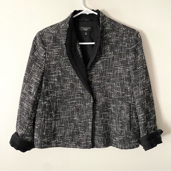 Talbots One Button Tweed Blazer Size 8P - Picture 1 of 5
